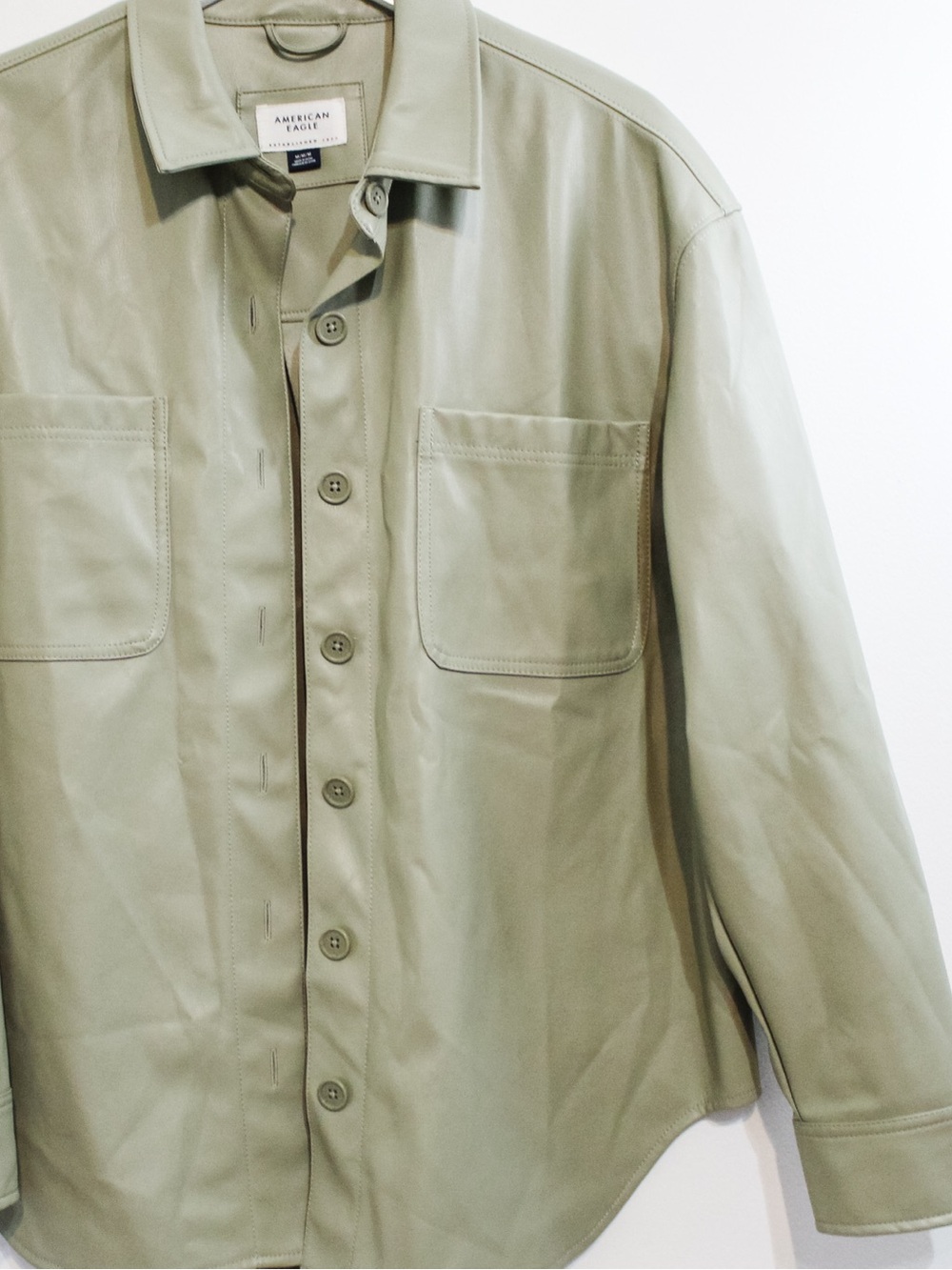 American Eagle Outfitters leather shirt jacket